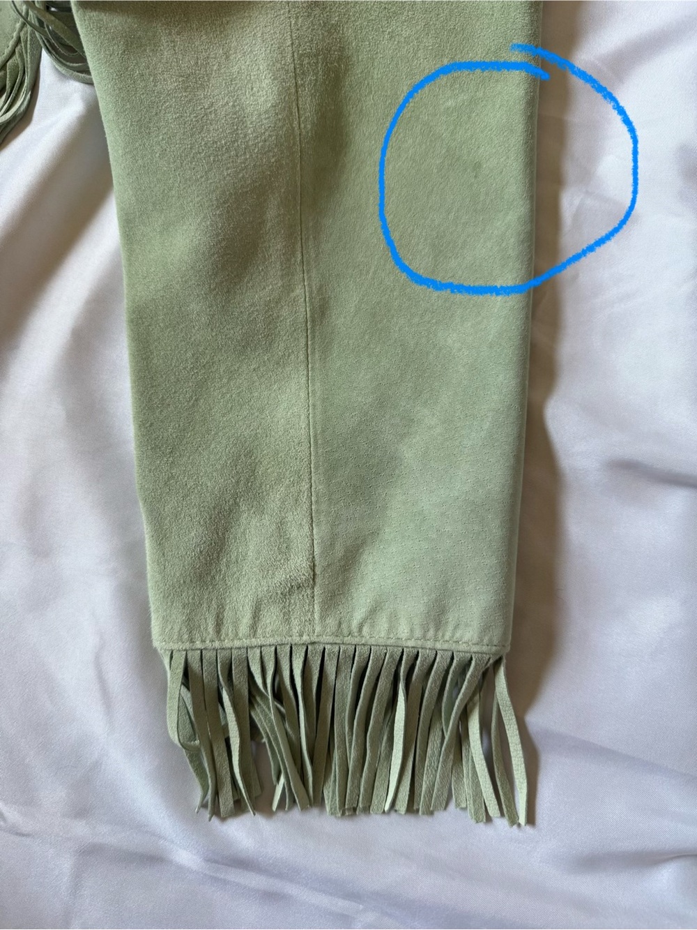 VINTAGE Green Suede Fringe Jacket - Picture 12 of 12